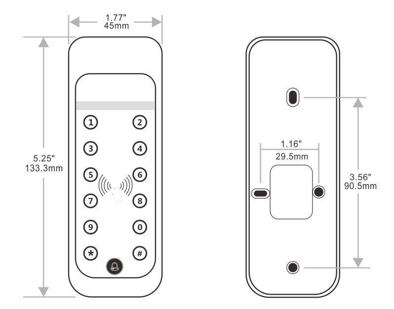 門禁讀卡器外觀圖 金屬門禁讀卡器外觀