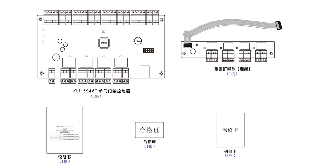 四門門禁控制器配件清單 四門門禁控制器配件清單